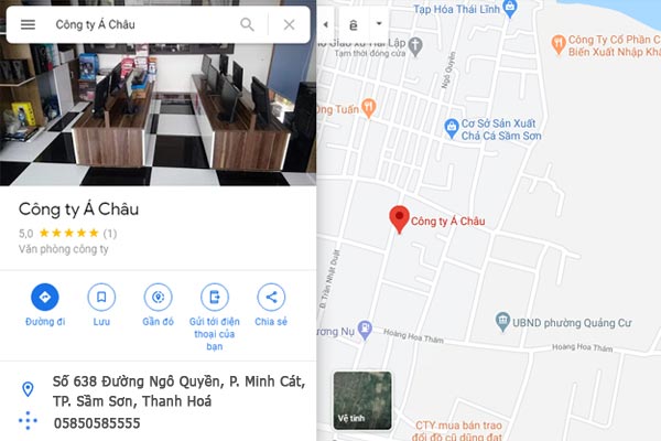 Maps Siêu thị điện máy Á Châu