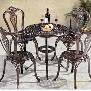 Bộ bàn nhôm đúc nhỏ nghệ thuật màu đen đồng BND-D70