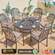 Bộ bàn ghế nhôm đúc tích hợp nướng BBQ