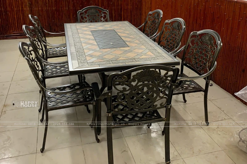 B&agrave;n Ghế Nh&ocirc;m Đ&uacute;c Mặt Đ&aacute; - Giải Ph&aacute;p Ngoại Thất Đẳng Cấp Đến Từ Nội Thất Logic