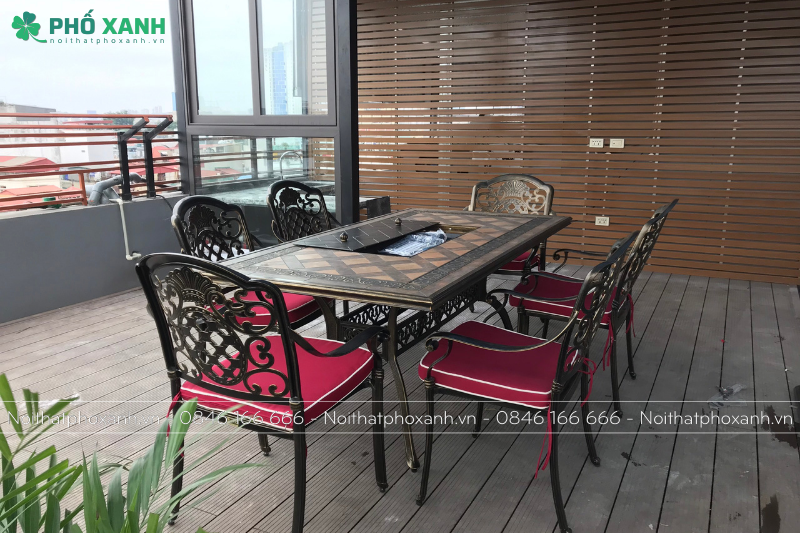 Top 4 bộ bàn ghế nhôm đúc mặt đá tích hợp nướng BBQ được ưa chuộng nhất 2024