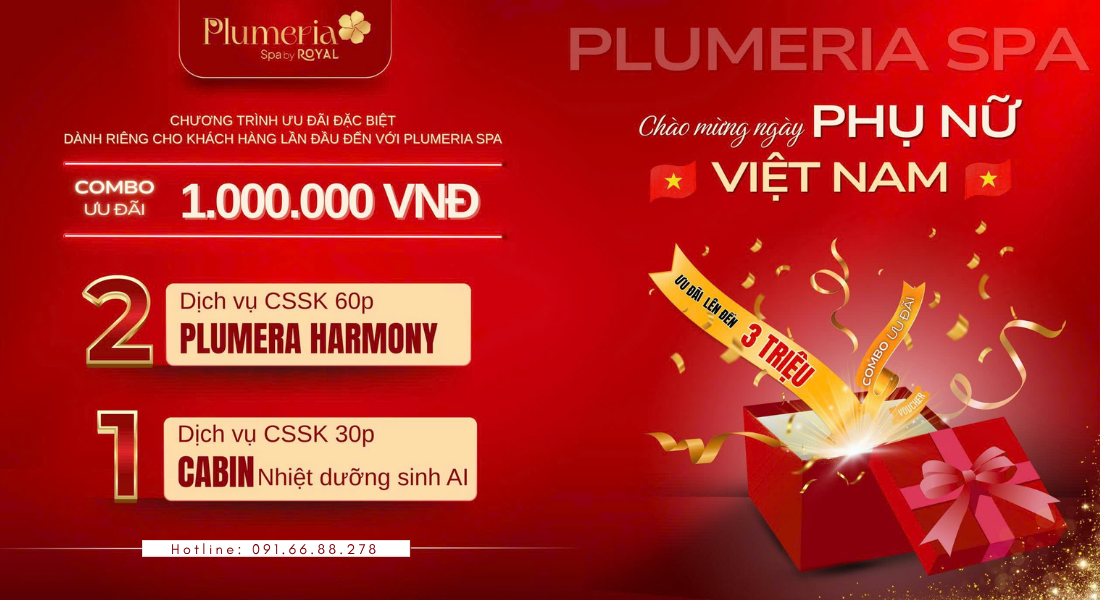 khuyến mại đặc biệt nh&acirc;n dịp khai trương v&agrave; ng&agrave;y qu&ocirc;c tế phụ nữ 20/10 tại plumeria Spa Sơn T&acirc;y