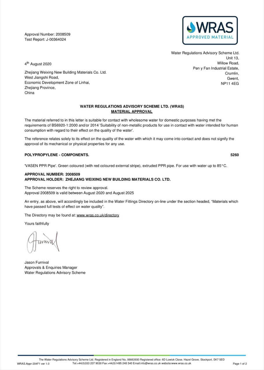 Chứng nhận chứng chỉ vasen